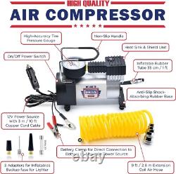 Compresseur d'air portable pour pneus avec kit de réparation et pompe