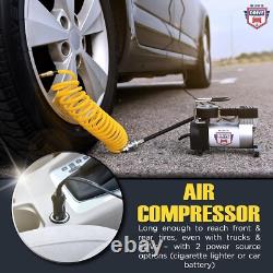 Compresseur d'air portable pour pneus avec kit de réparation et pompe