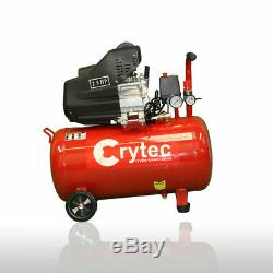 Crytec Compresseur D'air 50 Litres 2.5hp 8bar 5pc Spray Kit