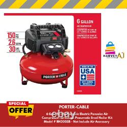 Ensemble compresseur à pâte sans huile de 6 gallons Porter Cable C2002 150 PSI