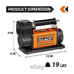 Kit de compresseur d'air ALL-TOP, gonfleur portable 12V 7.06CFM, compresseur d'air tout-terrain