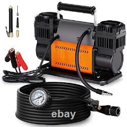 Kit de compresseur d'air, gonfleur portable à double cylindre 12V 12.35 ft³/Min