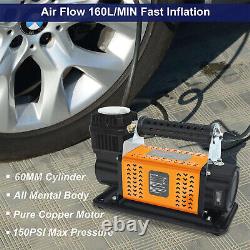 Kit de compresseur d'air portable 12V 6,35CFM pour gonfleur de pneus de camion SUV et voiture