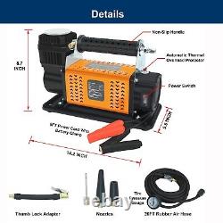 Kit de compresseur d'air portable 12V, 6.35CFM, pour la pompe à air de pneu de SUV, camion, voiture