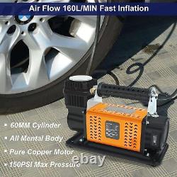 Kit de compresseur d'air portable 12V, 6.35CFM, pour la pompe à air de pneu de SUV, camion, voiture