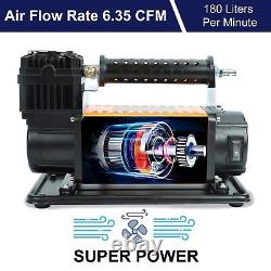 Kit de compresseur d'air portable 12V 6.35CFM pour voiture SUV camion pompe à air gonfleur de pneu