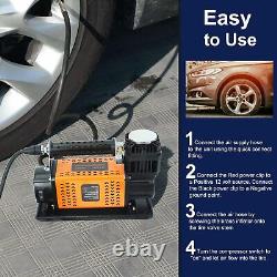 Kit de compresseur d'air portable 12V 6.35CFM pour voiture SUV camion pompe à air gonfleur de pneu