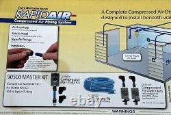 Kit principal de garage domestique RapidAir de 100 pieds 90500 1/2 OD Tuyauterie d'air comprimé en nylon