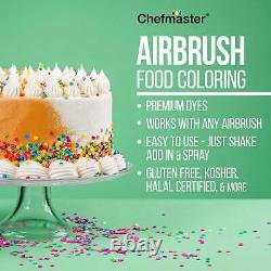 Maître Airbrush Compresseur D'air Gâteau Kit De Décoration 12 Chefmaster Couleurs Set Alimentaires