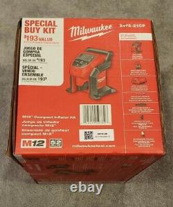 Nouveau kit de gonfleur compact M12 scellé Milwaukee 2475-21CP incl. batterie, chargeur