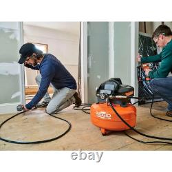 Ridgid 6 Gal. Compresseur D'air De Crêpe Électrique Portable Avec Outils De Clouage Brad 18ga