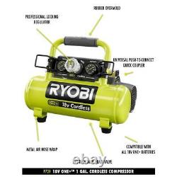 Ryobi 1 Gallon 120 Psi Batterie Sans Fil 18v Compresseur D'air Portable Pour Pneus De Voiture