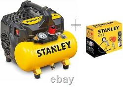 Stanley Dst 100/8/6 Compresseur Silencieux (59db) + Set 6 Stanley