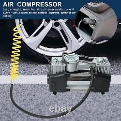 <br/>Compresseur d'air EASYBURG pour gonflage de pneus avec kit de réparation de pneus, pompe à air 12V DC pour